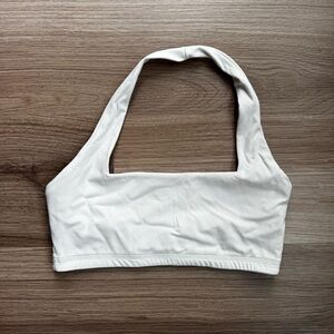 BuffBunny Small Bone White Halter Sports Bra Neutral Activewear